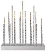 Emos Elektrický svietnik, napájanie: batériové, 19 LED diód, strieborný