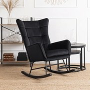 Dizajnové hojdacie kreslo Bergen čierna velúr