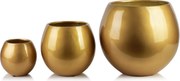 Sada 3 ks keramických květináčů NEVA MARBLE XI zlatá