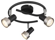 Globo 57917-3N - Bodové svietidlo  MASON 3xGU10/25W/230V čierna/strieborná