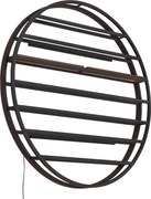 Moderná nástenná lampa čierna s okrúhlym drevom vrátane LED - Wine Rack