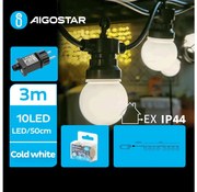 Aigostar B.V. Aigostar - LED Vonkajšia dekoratívna reťaz 10xLED/3m IP44 studená biela AI1447