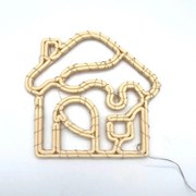 DECOLED Vianočný domček, 30 cm, biely