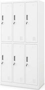 Sociálna šatníková kovová skriňa 6-dverová IGOR 900 x 1850 x 450 mm, biela