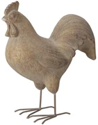 Záhradná figúrka z horčíkovej živice Chicken, 40 cm, béžová