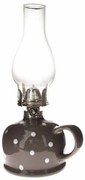 Petrolejová lampa Bodka, 14,7 x 28 x 11 cm, sivá