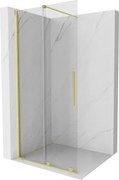 Mexen Velar, posuvné dvere do otvoru typ Walk-In 80 cm, 8mm číre sklo, zlatá matná, 871-080-000-03-55
