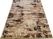 Hnedo-béžový koberec s abstraktným vzorom Banco 218 Rozmer: 60x110 cm