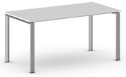 Rokovací kancelársky stôl PRIMO INFINITY, 160x80 cm, sivostrieborná podnož, biela