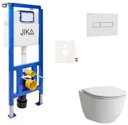 Cenovo zvýhodnený závesný WC set Jika do ľahkých stien / predstenová montáž + WC Laufen SIKOJSL1