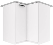 Kuchynská skrinka Belini spodná rohová 90 cm biely mat s pracovnou doskou TOR SNP90/3/WT/WT/0/B1