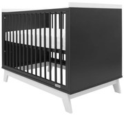 New Baby Detská postieľka Marcus so zábranou, čierna/biela