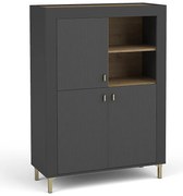 Komoda Mossa M05 3D dub whisky/čierna mat