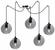 Závesné svietidlo Paris Spider, 5x sklenené tienidlo (mix 3 farieb)