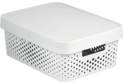 Curver Úložný box INFINITY 11l s vekom biely dierovaný