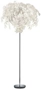 Biela stojacia lampa Trio Leavy, výška 180 cm