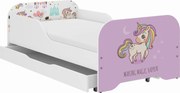 Wooden Toys Detská posteľ MIKI 140x70 Ružový jednorožec