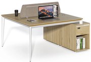 Kancelársky set pre 2 osoby Houseland Profit Max 04 1614 dub/biela