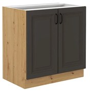 Dolná kuchynská skrinka Vintageline 80 D 2F BB (dub artisan + grafit) . Vlastná spoľahlivá doprava až k Vám domov. 1103348