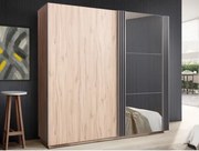 Šatníková skriňa s posuvnými dverami Almo, 215 cm, dub estana/antracit%