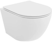 Mexen Lena, závesná WC misa 490x360x340 mm, Rimless Tornádo + toaletné WC sedadlo z duroplastu, biela lesklá, 30220400T