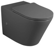 Sapho Sapho, PACO RIMLESS misa pre kombi WC, spodný/zadný odpad, šedá mat, PC1012GR-111