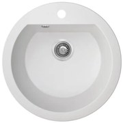 Laveo Dafne, 1-komorový granitový drez 510x510x205 mm, biela, LAV-SBD_680T