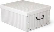 Compactor Skladacia úložná krabica - kartón box Compactor Anton 50 x 40 x 25 cm, biela / sivá