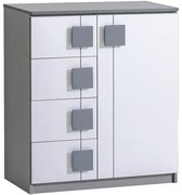 Komoda Gumi G3 Brilantná biela/Antracyt