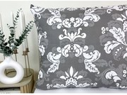 Obliečka na vankúš Sivý ornament 70x90 cm – luxusný barokový vzor, 100 % bavlna, zips