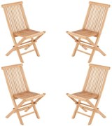 Divero 33137 Skladacia stolička z tíkového dreva 4 kusy