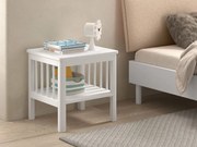 Nočný stolík Modena z masívneho bukového dreva biela 50cm