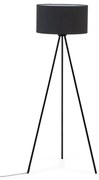 Čierna stojacia lampa s textilným tienidlom (výška 157 cm) Ikia - Kave Home