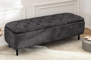 Čalúnená lavica k posteli s úložným priestorom Maia šedá zamat 120cm