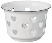 Ib Laursen Smaltovaný svietniček Hearts White