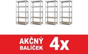 Akcia 4x Regál 200x120x40 cm pozinkovaný 5-policový, nosnosť 875 kg - 4ks