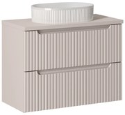 Závesná skrinka Nova Cashmere Beyond II s doskou a umývadlom 80 cm kašmírová