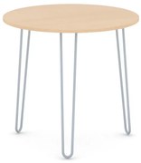Okrúhly jedálenský stôl SPIDER, priemer 80 cm, sivo-strieborná podnož, buk