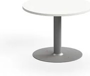 Konferenčný stolík ALVA, Ø700x500 mm, s kotvením do zeme, HPL, strieborná/biela