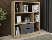 Nízky regál/knižnica Sten Mini, dub artisan/grafit%