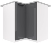 Kuchynská skrinka Belini spodná rohová 90 cm  šedý lesk s pracovnou doskou  INF SNP90/1/WT/S/0/B1