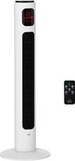 HOMCOM Stolný Ventilátor s Diaľkovým Ovládaním, 70° Oscilácia, 96 cm Stojaci Ventilátor, 45 W, 3 Režimy, Časovač, Biela+Čierna | Aosom