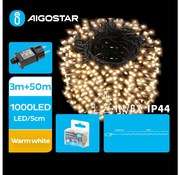 Aigostar B.V. Aigostar - LED Vonkajšia vianočná reťaz 1000xLED/8 funkcií 53m IP44 teplá biela B103031PV