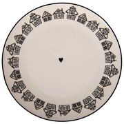 Dezertný tanier s perníkovými chalúpkami Gingerbread Bliss - Ø 20*2 cm