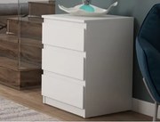 Skrinka/vysoký nočný stolík Carlos 40 cm, biela, 3 zásuvky%