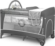 Lionelo - Cestovná postieľka FLOWER Sivá Scandi