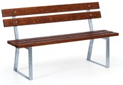 Parková lavička STANDARD s operadlom, zinková, 1500 mm, mahagón tmavý
