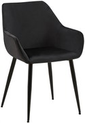 Jedálenská stolička Vessa - zamat - čierna