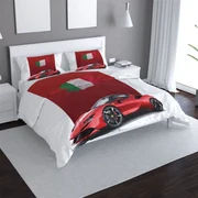 Sablio Obliečky Ferrari Talianska vlajka na červenom bloku - 140x200 / 90x70