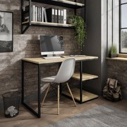 PISACÍ STÔL KARL II ČIERNY / DUB ARTISAN 120 cm